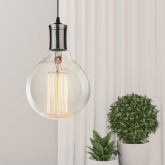 Светильник подвесной ЭРА PL13 E27 - 2 PB, цоколь Е27, провод 1 м, цвет жемчужно-черный