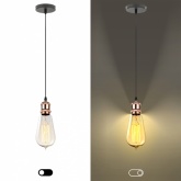 Светильник подвесной ЭРА PL13 E27 - 1 RG, цоколь Е27, провод 1 м, цвет розовое золото