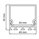 Профиль накладной для светодиодной ленты Feron CAB268, серебро, с крепежом, 2000x42x45mm