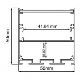 Профиль накладной для светодиодной ленты Feron CAB269, серебро, с крепежом, 2000x50x50mm
