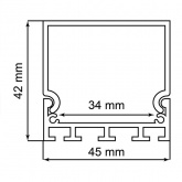 Профиль накладной для светодиодной ленты Feron CAB268, черный, с крепежом, 2000x42x45mm