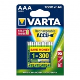 Аккумулятор AAA HR03 1.2V 1000мАч Varta 5703 ACC.R2U/RECH.A.POWER (упаковка 4шт) 4008496773862