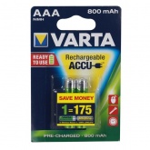 Аккумулятор AAA HR03 1.2V 800мАч Varta ACC.R2U/RECH.A.POWER (упаковка 2шт) 4008496849185