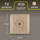 Розетка TV Intro одиночная Solo, сосна 4-301-11