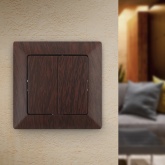 Выключатель двойной Intro 10А-250В Solo, венге 4-104-10