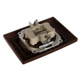 Розетка Intro 2х2Р 16А-250В Solo, венге 4-204-10