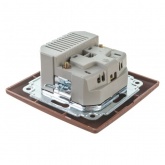 Розетка Intro 2P+E Schuko со шторками 16А-250В + 2хUSB Solo, венге 4-410-10