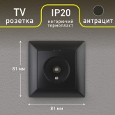 Розетка TV Intro одиночная Solo, антрацит 4-301-05