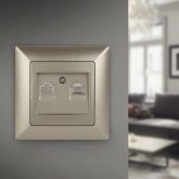 Розетка информационная Intro RJ45 Solo, шампань 4-303-04