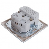 Розетка Intro 2P+E Schuko со шторками 16А-250В + 2хUSB Solo, алюминий 4-410-03