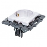 Розетка ЭРА 2P+E Schuko со шторками 16A-250В IP20 Elegance белый 14-2102-01