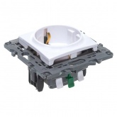 Розетка ЭРА 2P+E Schuko со шторками 16A-250В IP20 Elegance белый 14-2102-01