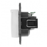 Розетка ЭРА 2P+E Schuko со шторками с крышкой 16A-250В IP20 Elega белый 14-2103-01