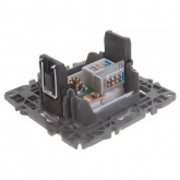 Розетка ЭРА RJ45 кат.5е+TV IP20 Elegance белый 14-3110-01