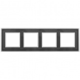 Рамка на 4 поста стекло Эра Elegance белыйый+белый 14-5104-01