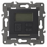 Терморегулятор универс. ЭРА 230В-Imax16А IP20 Elegance антрацит 14-4111-05