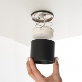 Светильник потолочный Feron HL363 под лампу GX53 max 12W 230V черный IP44 D82*H75mm