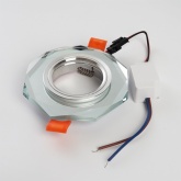 Светильник встраиваемый с белой LED подсветкой CD8120 MR16 50W G5.3 белый IP20 8 гранник, 90x90x25mm