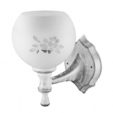 Светильник TDM НББ 21-60-1321 УХЛ4 max60W Е27 230V белый под серебро, плафон полушар цветы IP20