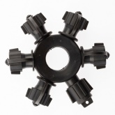 Разветвитель кольцо - снежинка ЭРА ERAPS-OR для гирлянд, 6 гнезд, IP65 черный каучук