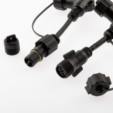 Разветвитель ЭРА ERAPS-R для гирлянд IP65 2 метра, 20 гнезд, шаг 10см, каучук черный IP65