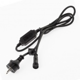 Шнур питания ЭРА ERAPS-K800 для гирлянд IP65 800W 6А каучук черный