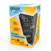 Стакан с LED подсветкой Gauss LCUP Romantic питание от 3 батареек LR44, объем 450мл. 135x80мм