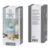 Декоративный фонарь 12х12х20,6 см, белый корпус, теплый белый цвет свечения с эффектом пламени свечи