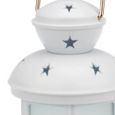 Декоративный фонарь 12х12х20,6 см, белый корпус, теплый белый цвет свечения с эффектом пламени свечи