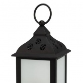 Декоративный фонарь 11х11х22,5 см, черный корпус, теплый белый цвет свечения с эффектом пламени свеч