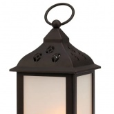 Декоративный фонарь 11х11х22,5 см, черный корпус, теплый белый цвет свечения с эффектом пламени свеч