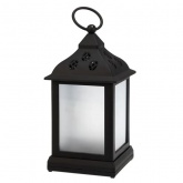 Декоративный фонарь 11х11х22,5 см, черный корпус, теплый белый цвет свечения с эффектом мерцания NEO