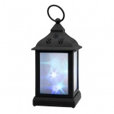 Декоративный фонарь 11х11х22,5 см, черный корпус, цвет свечения RGB с эффектом мерцания