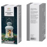Декоративный фонарь с шариками 12х12х20,6 см, белый корпус, теплый белый цвет свечения