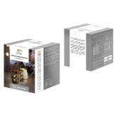 Декоративный фонарь со свечкой, плетеный корпус, белый, размер 14х14х16,5 см, цвет теплый белый