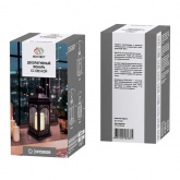 Декоративный фонарь со свечой 18x16.5x31 см, черный корпус, теплый белый цвет свечения NEON-NIGHT