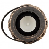 Декоративный фонарь со свечкой, плетеный корпус, бронза, размер 14х14х16,5 см, цвет теплый белый