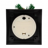 Декоративный фонарь со свечкой и шишкой, черный корпус, размер 10,7x10,7x23,5 см, цвет теплый белый