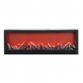 Светодиодный камин Хайтек с эффектом живого огня 60х10х20см, питание от батарейки 3хС или USB