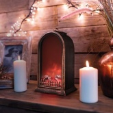 Светодиодный камин Фьюжн с эффектом живого огня 14,7х11,7х25см, питание от батарейки 2хС/USB