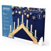 Светильник светодиодный Gauss Новогодняя горка серия Holiday, 7 LED свечей, 0,1Wx7, тёплый свет