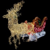 Фигура олени с санями, LED подсветка мультиколор, IP65 350x195x80см.