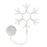 Фигура светодиодная Neon-Night Снежинка на присоске с подвесом, цвет белый, батарейки 3AAA.