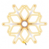 Фигура Снежинка из гибкого неона с эффектом тающих сосулек, 60х60см, свечения теплый белый/белый