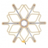 Фигура Снежинка из гибкого неона с эффектом тающих сосулек, 60х60см, свечения теплый белый/белый