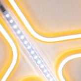 Фигура Снежинка из гибкого неона с эффектом тающих сосулек, 60х60см, свечения теплый белый/белый