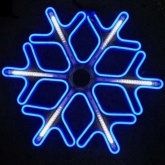 Фигура Снежинка из гибкого неона с эффектом тающих сосулек, 60х60см цвет свечения синий/белый IP65