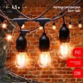 Гирлянда Белт-Лайт ЭРА ERABL-FIL2 длина 9,5м каучук, провод 60см, 20LED теплый белый, E27, 220В IP44