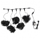 Гирлянда LED Клип-лайт, 24V, 5 нитей по 20 метров, цвет диодов синий, Flashing (белый)