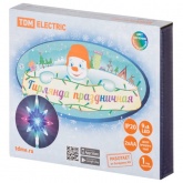 Декоративный элемент TDM на ёлку светодиодный Звезда 9LED 20см мультиколор 2xAA